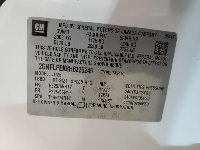 2GNFLFEK8H6336245 | 2017 CHEVROLET EQUINOX LT