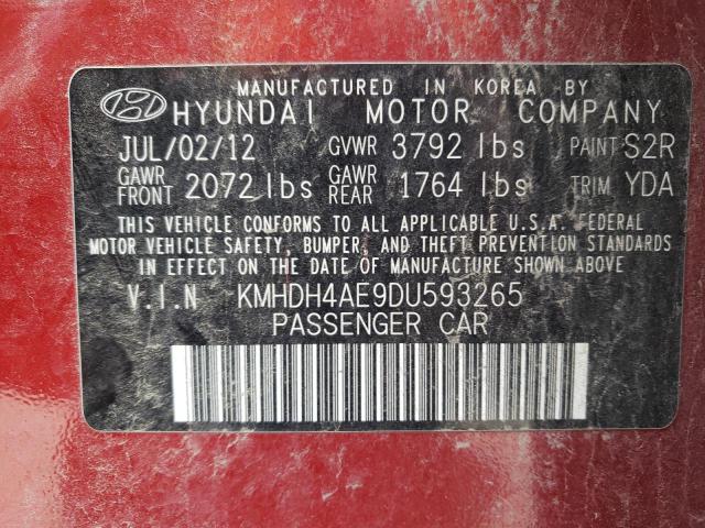 KMHDH4AE9DU593265 | 2013 Hyundai elantra gls