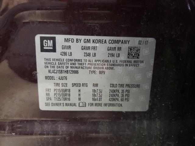 KL4CJ1SB1HB129986 2017 BUICK ENCORE, photo no. 12