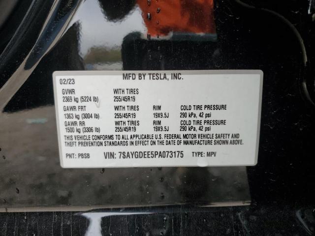 7SAYGDEE5PA073175 | 2023 TESLA MODEL Y