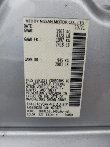 1N4BL4CV0MN412237 Nissan ALTIMA SR