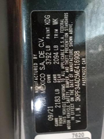 3KPF34AD5ME416908 KIA Forte Gt Line