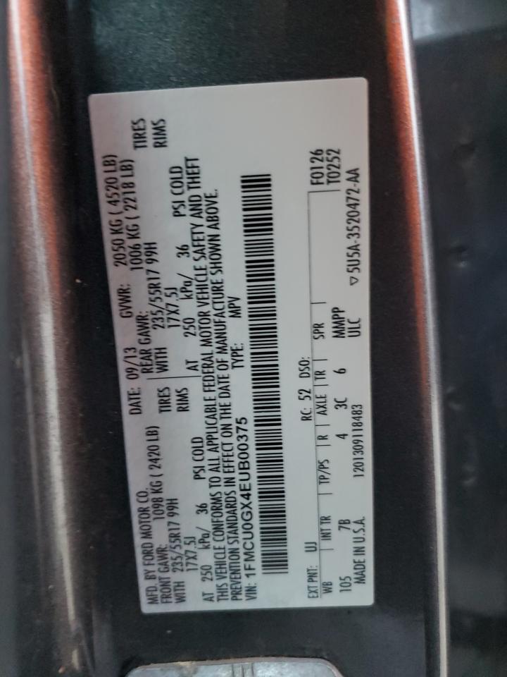 1FMCU0GX4EUB00375 2014 Ford Escape Se