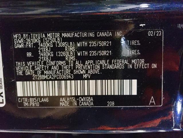 2023 LEXUS RX 350H BA - 2T2BBMCA2PC006943