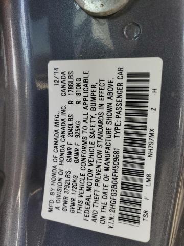 2HGFG3B04FH509681 Honda CIVIC EXL