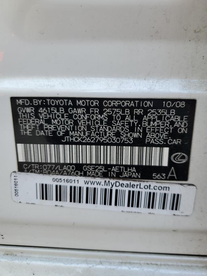 JTHCK262795030753 2009 Lexus Is 250