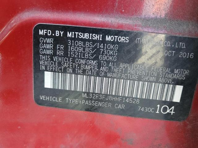 ML32F3FJ8HHF14528 Mitsubishi Mirage G4 Es