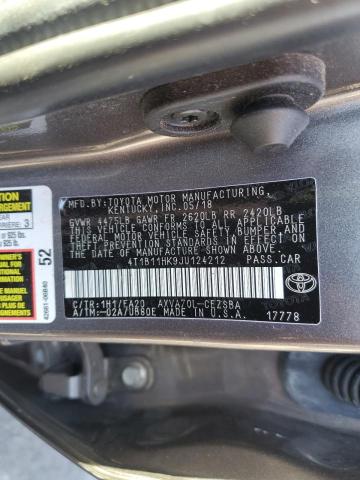 2018 TOYOTA CAMRY L - 4T1B11HK9JU124212