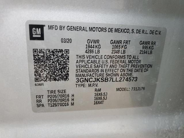 3GNCJKSB7LL274573 | 2020 CHEVROLET TRAX LS