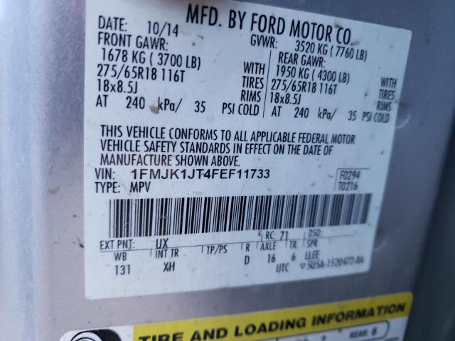1FMJK1JT4FEF11733 Ford Expedition El Xlt