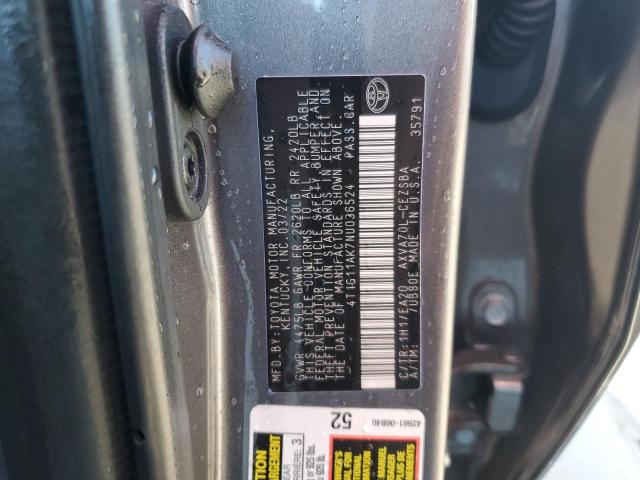 4T1G11AK7NU036524 | 2022 TOYOTA CAMRY SE