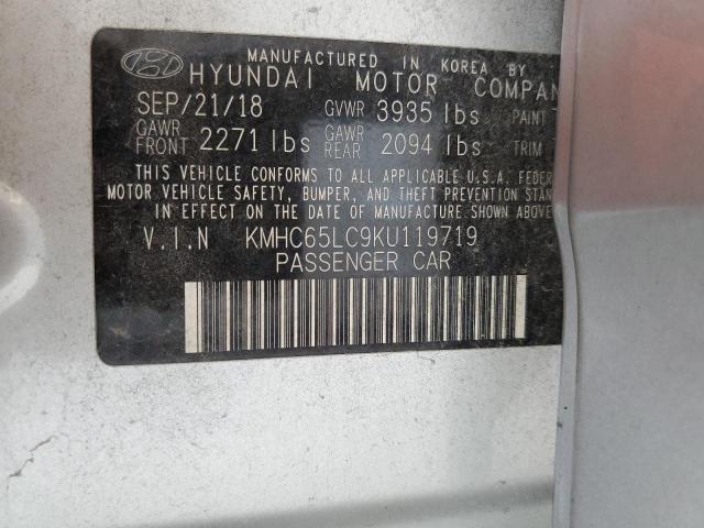2019 HYUNDAI IONIQ BLUE - KMHC65LC9KU119719