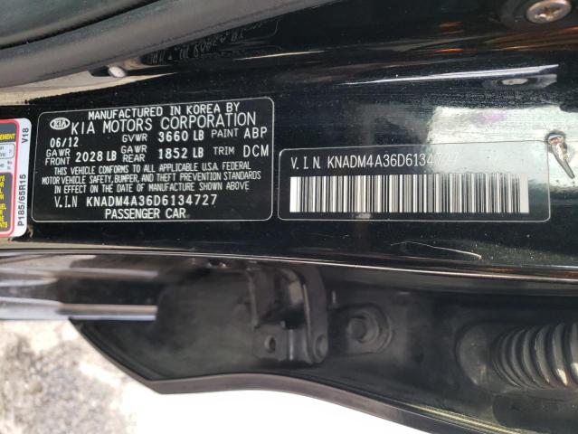 2013 Kia Rio Lx VIN: KNADM4A36D6134727 Lot: 50761454