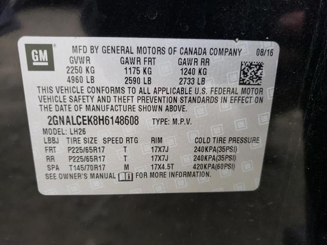 2GNALCEK8H6148608 | 2017 CHEVROLET EQUINOX LT