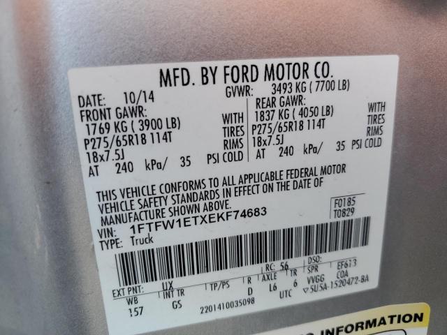 1FTFW1ETXEKF74683 | 2014 FORD F150 SUPER