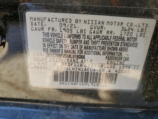 3N1CN8FV0ML918066 | 2021 NISSAN VERSA SR