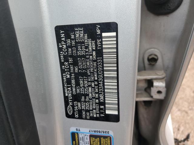 2016 HYUNDAI TUSCON KM8J33A43GU099331