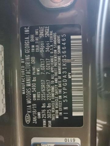 5XYPGDA31KG566465 2019 Kia Sorento L