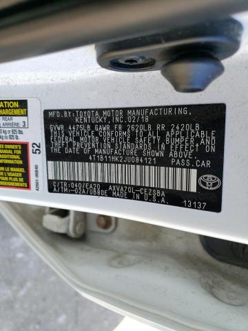 2018 TOYOTA CAMARY SE 4T1B11HK2JU084121