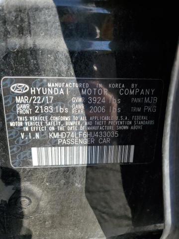 KMHD74LF6HU433035 | 2017 HYUNDAI ELANTRA SE