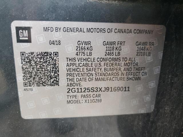 2G1125S3XJ9169011 | 2018 CHEVROLET IMPALA PRE