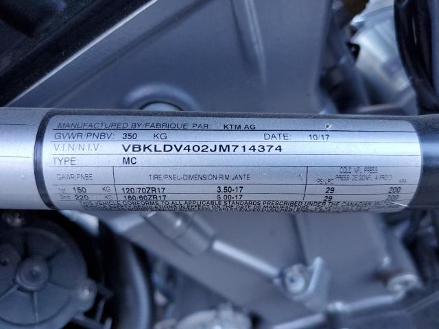 2018 KTM 690 DUKE - VBKLDV402JM714374