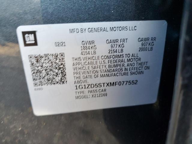 1G1ZD5STXMF077552 | 2021 CHEVROLET MALIBU LT