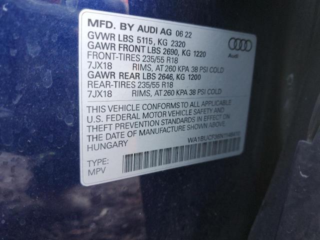 WA1BUCF36N1148410 Audi Q3 PREMIUM 10