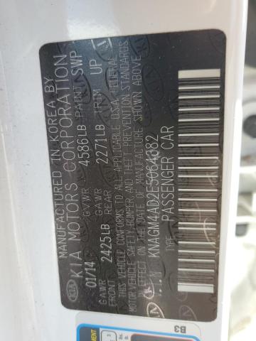 KNAGM4AD2E5064382 KIA OPTIMA HYBRID