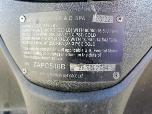 2022 PIAGGIO LIBERTY 50 ZAPC546B8N7002784