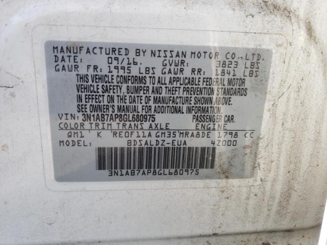 3N1AB7AP8GL680975 | 2016 NISSAN SENTRA S