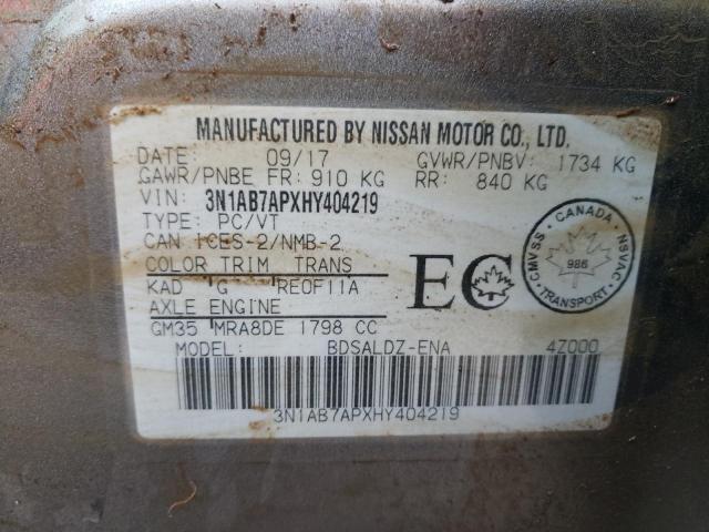 2017 NISSAN SENTRA S - 3N1AB7APXHY404219