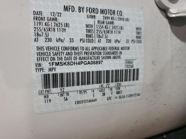 1FMSK8DH4PGA06897 Ford EXPLORER XLT