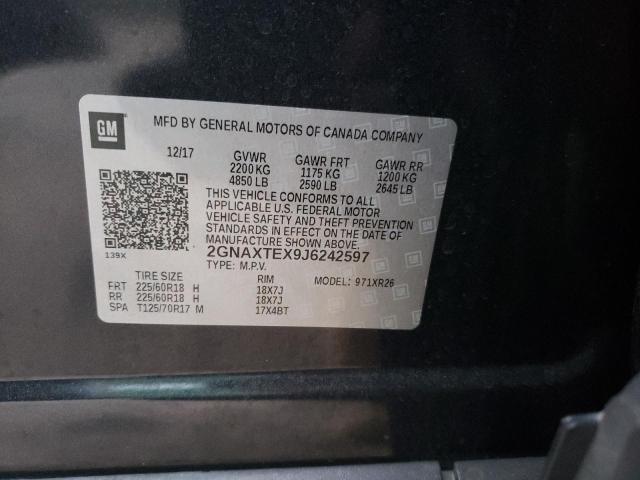 2GNAXTEX9J6242597 | 2018 CHEVROLET EQUINOX LT