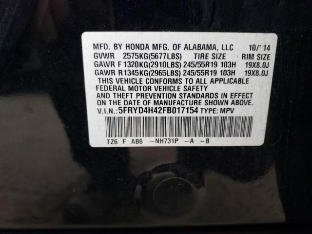 5FRYD4H42FB017154 | 2015 ACURA MDX TECHNO