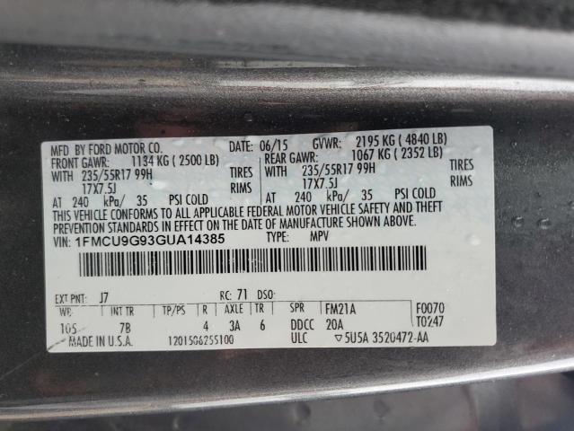 1FMCU9G93GUA14385 Ford ESCAPE SE