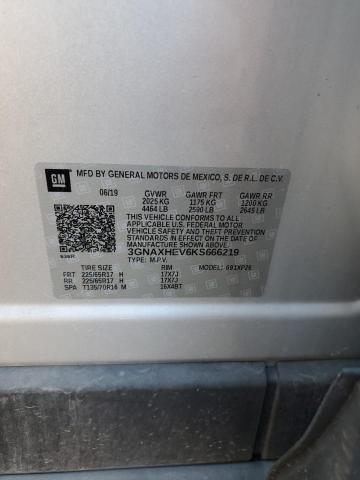 3GNAXHEV6KS666219 | 2019 CHEVROLET EQUINOX LS