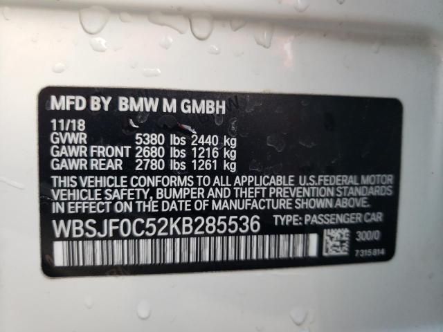 VIN WBSJF0C52KB285536 2019 BMW M5 no.13