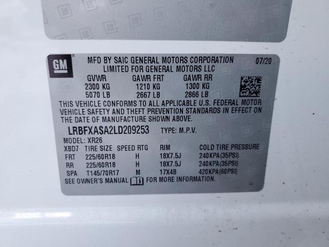 2020 BUICK ENVISION LRBFXASA2LD209253