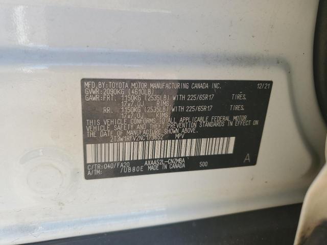 2T3W1RFV2NC173652 | 2022 TOYOTA RAV4 XLE