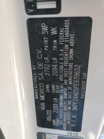 3KPF24AD5PE639652 KIA FORTE LX