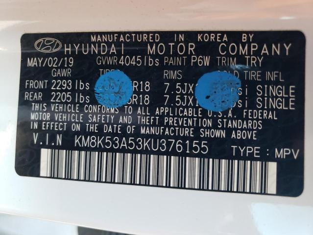 2019 HYUNDAI KONA ULTIM - KM8K53A53KU376155
