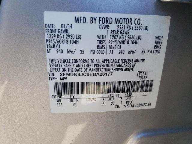 2FMDK4JC6EBA26177 | 2014 FORD EDGE SEL