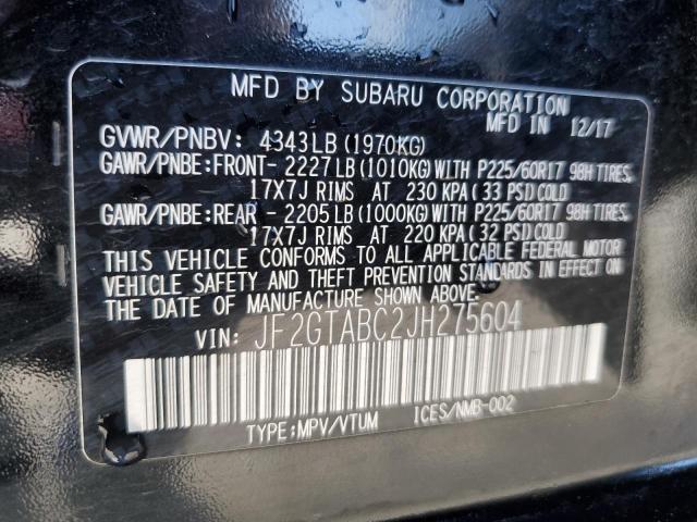 JF2GTABC2JH275604 | 2018 SUBARU CROSSTREK