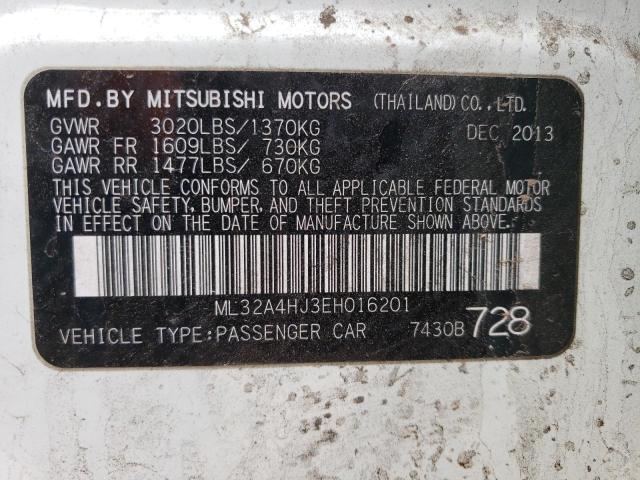 ML32A4HJ3EH016201 | 2014 Mitsubishi mirage es