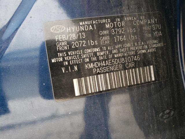 2013 Hyundai Elantra Gls VIN: KMHDH4AE5DU810746 Lot: 78719903