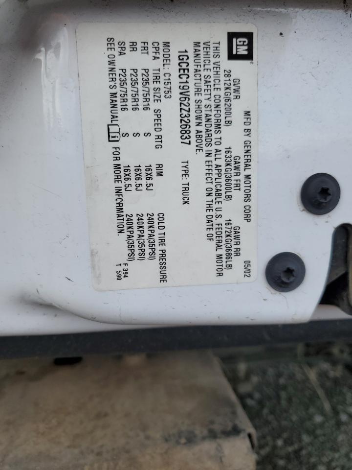 1GCEC19V62Z326837 2002 Chevrolet Silverado C1500