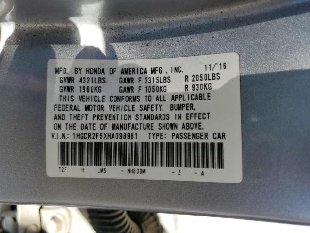 2017 HONDA ACCORD SPO - 1HGCR2F5XHA098981
