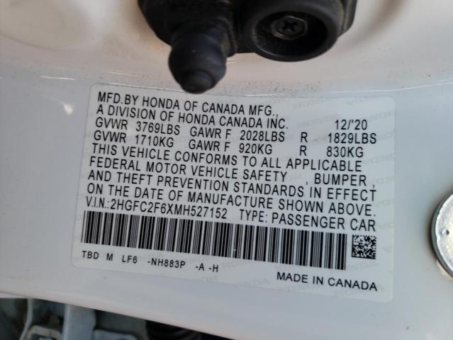 2HGFC2F6XMH527152 Honda Civic Lx