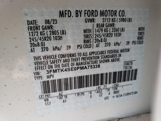 3FMTK4SE0PMA75338 Ford Mustang Mach-e Gt